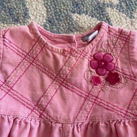 vintage carters baby pink ruffle romper with embroidery and floral applique 6M - Picture 11 of 11